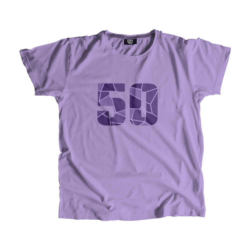 50 Number Men Unisex T-Shirt (Iris Lavender)