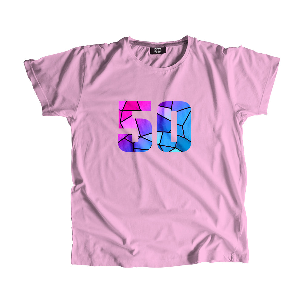 50 Number Men Unisex T-Shirt (Light Pink)