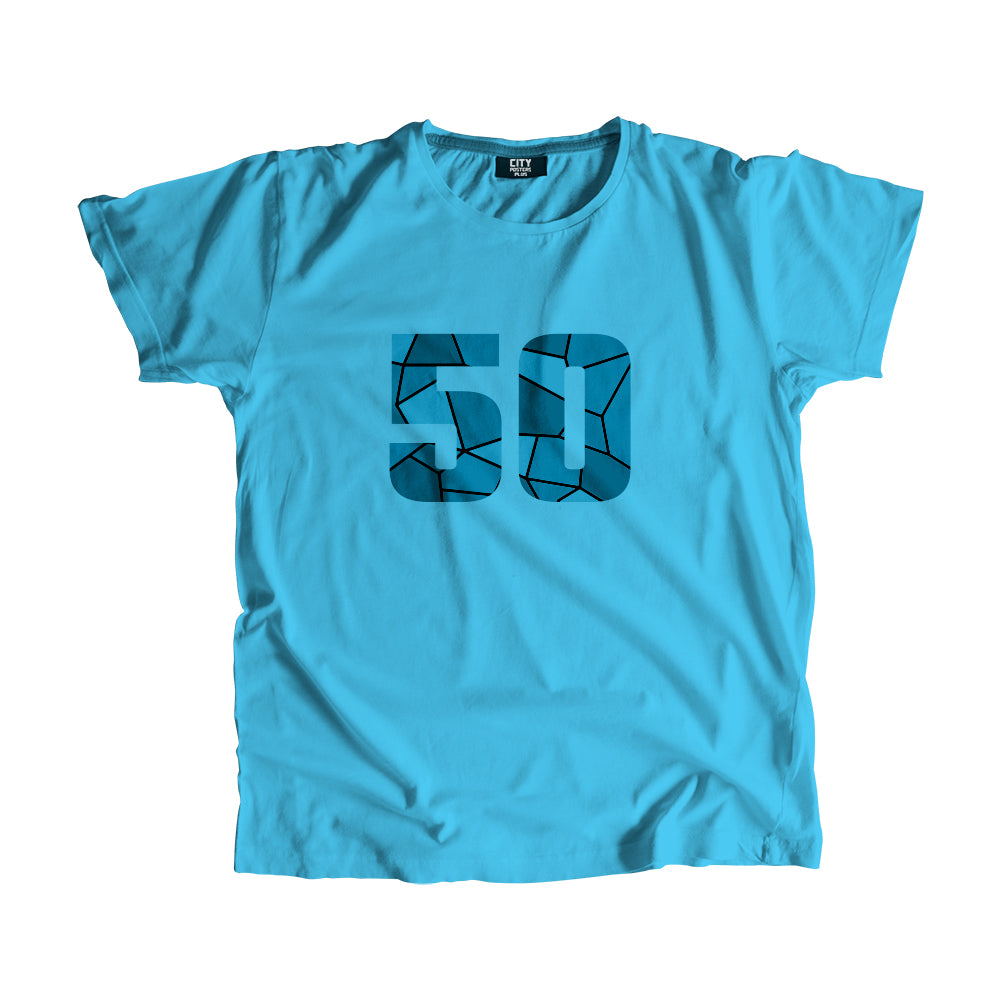 50 Number Men Unisex T-Shirt (Sky Blue)