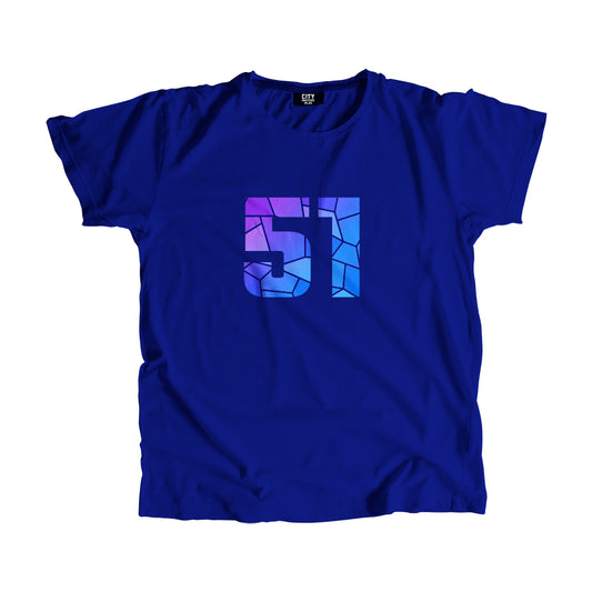 51 Number Men Unisex T-Shirt (Royal Blue)
