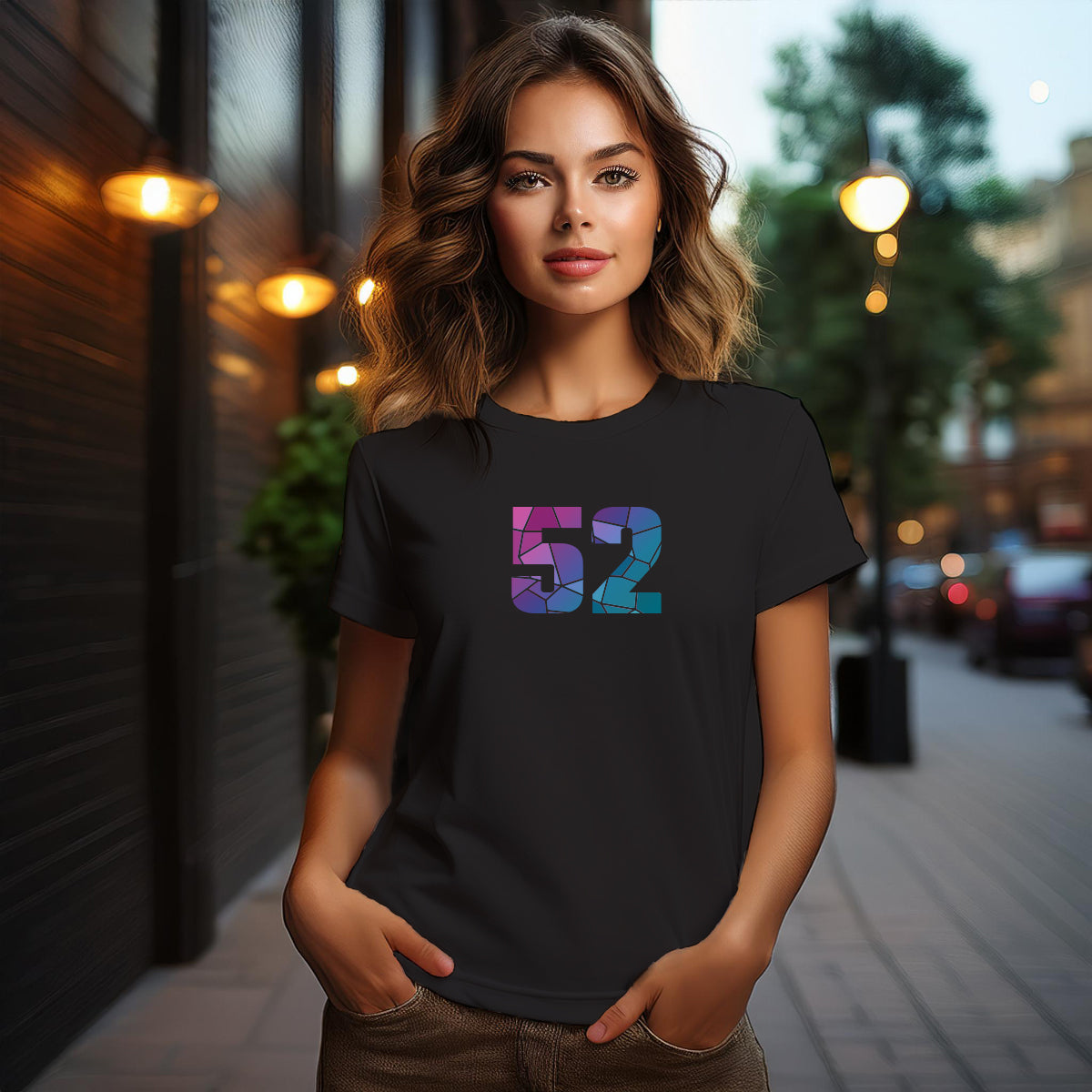 52 Number Women T-Shirt (Black)
