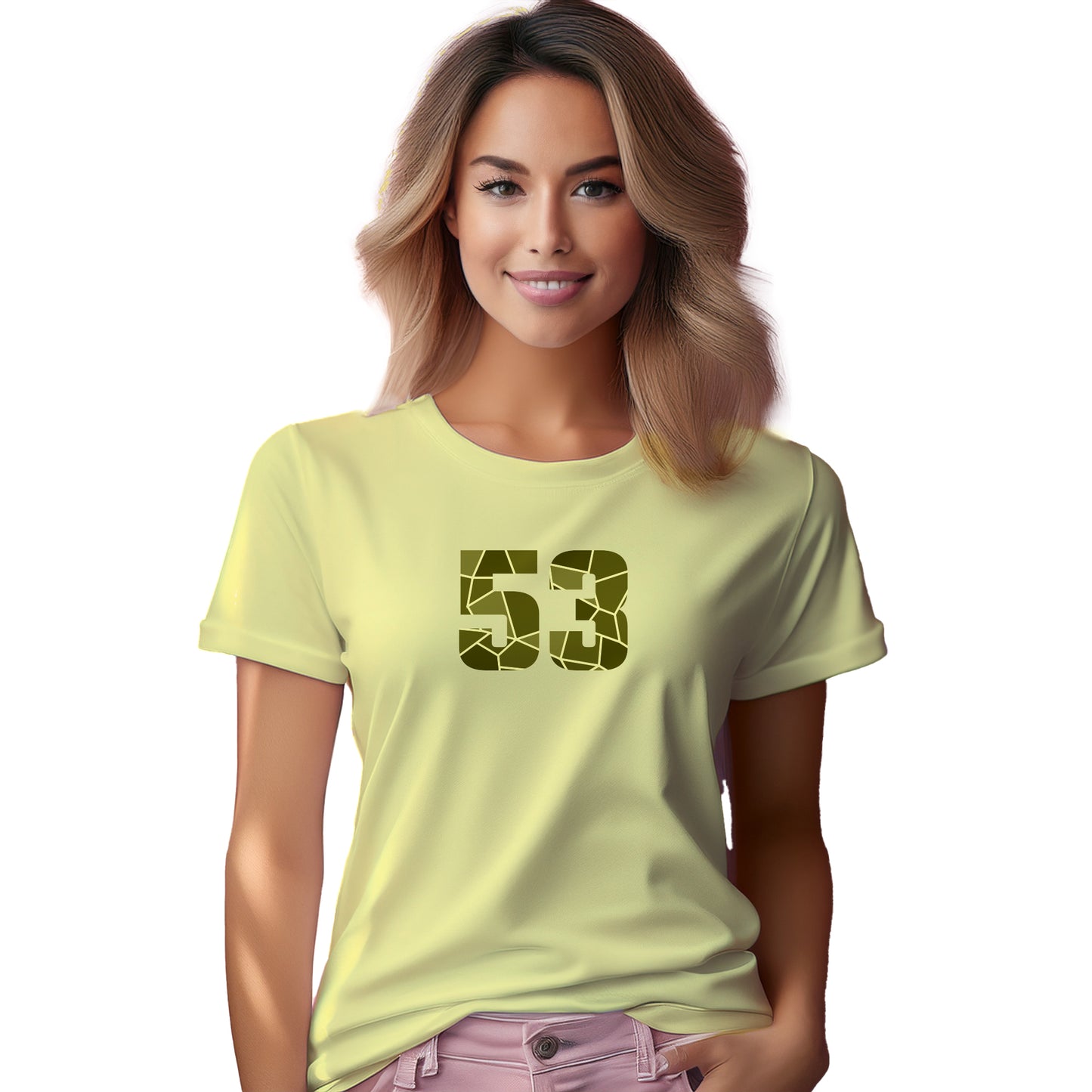53 Number Women T-Shirt (Butter Yellow)