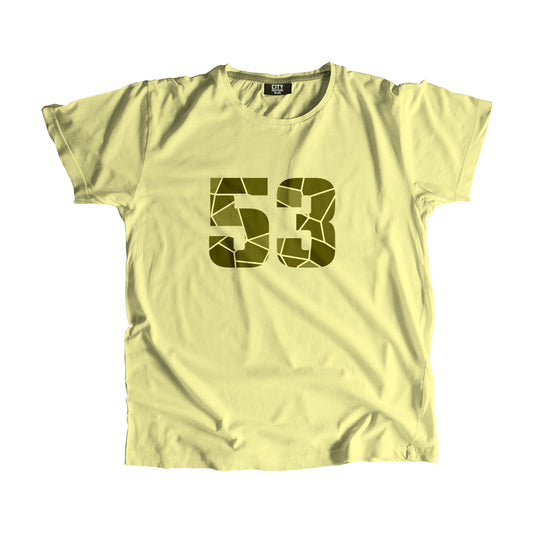 53 Number Men Unisex T-Shirt (Butter Yellow)