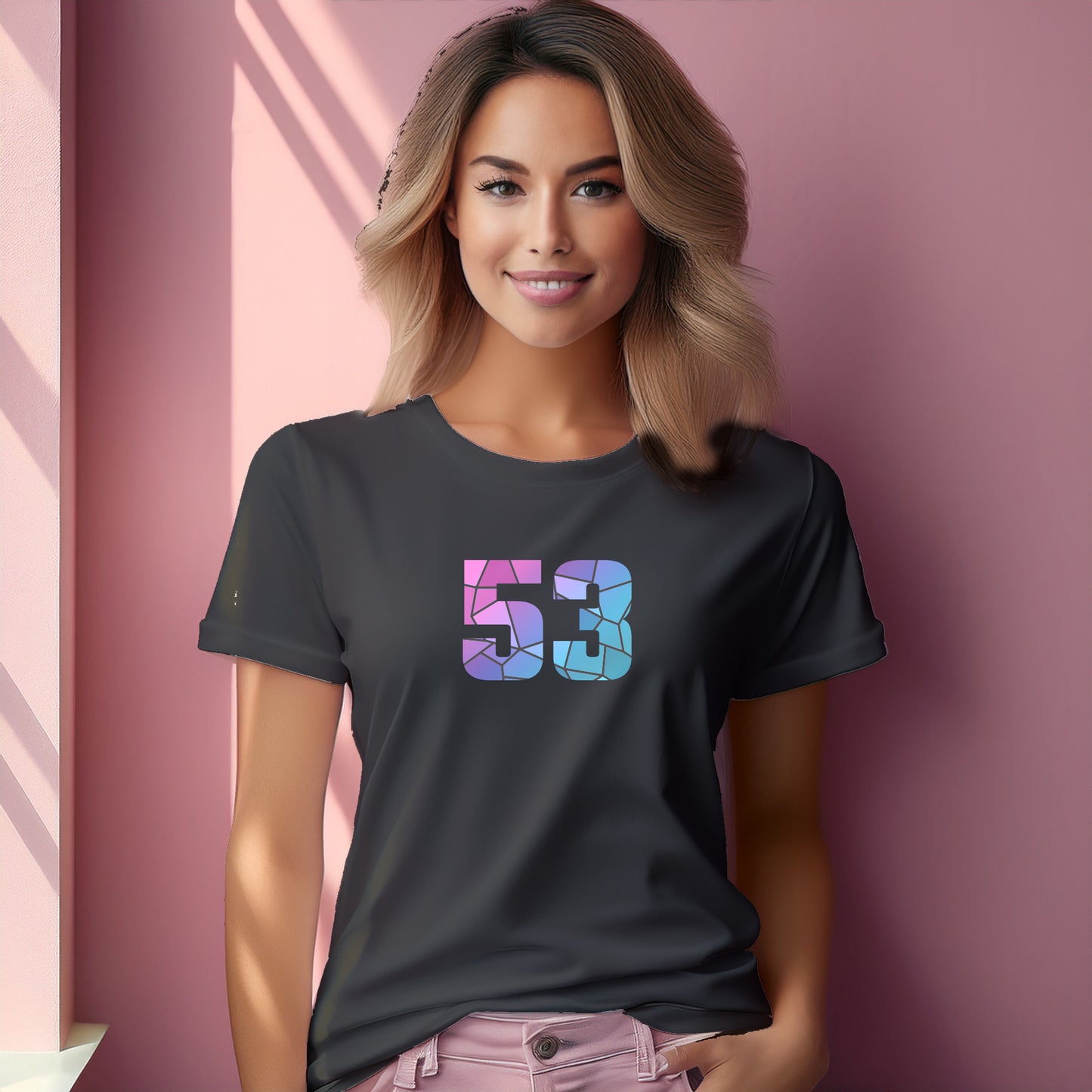 53 Number Women T-Shirt (Charcoal Grey)