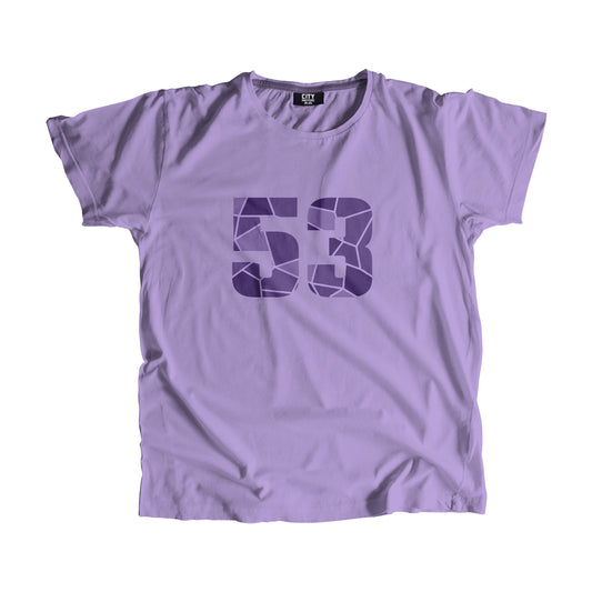 53 Number Men Unisex T-Shirt (Iris Lavender)