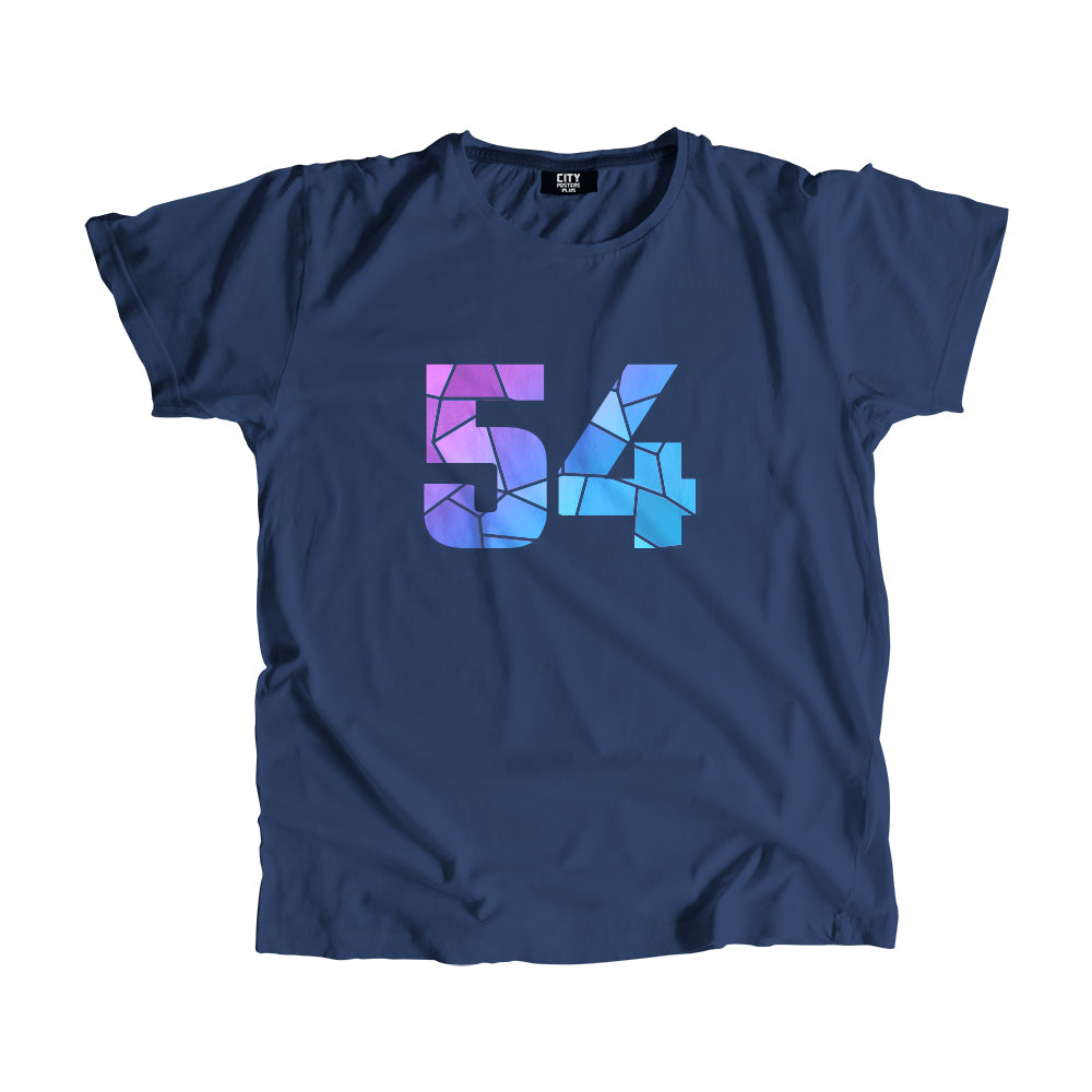 54 Number Men Unisex T-Shirt (Navy Blue)