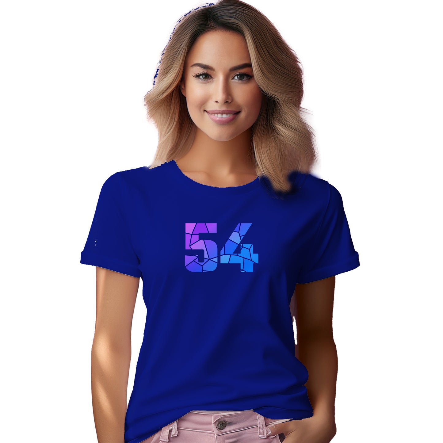 54 Number Women T-Shirt (Royal Blue)