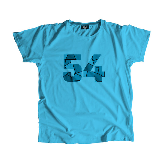 54 Number Men Unisex T-Shirt (Sky Blue)
