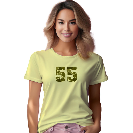 55 Number Women T-Shirt (Butter Yellow)