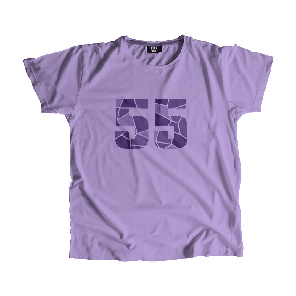 55 Number Men Unisex T-Shirt (Iris Lavender)