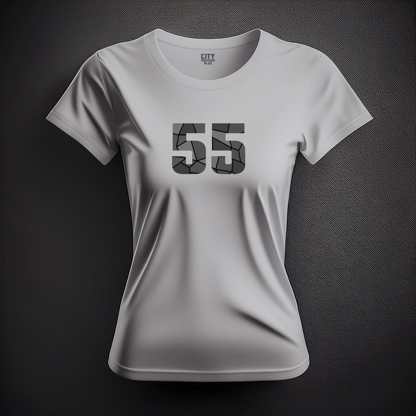55 Number Women T-Shirt (Melange Grey)