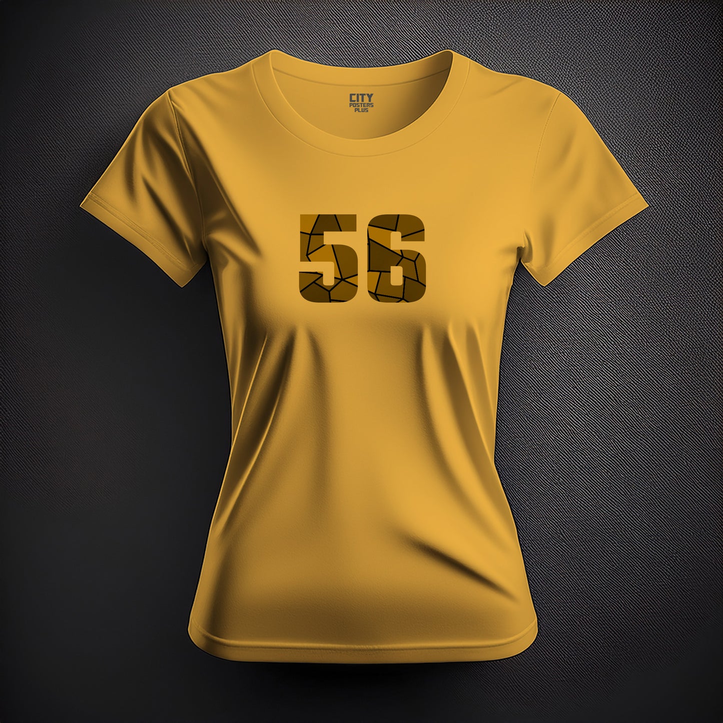 56 Number Women T-Shirt (Golden Yellow)