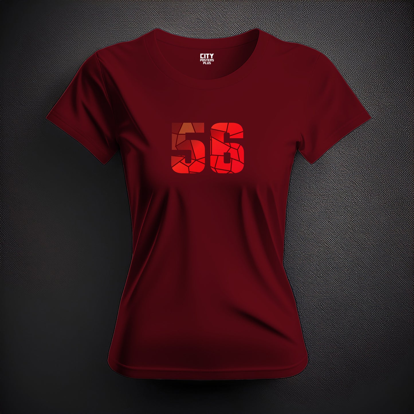 56 Number Women T-Shirt (Maroon)