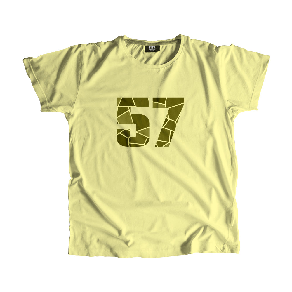 57 Number Men Unisex T-Shirt (Butter Yellow)
