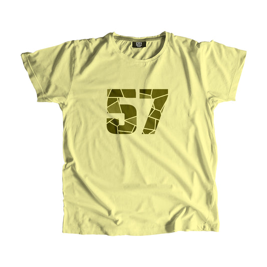 57 Number Men Unisex T-Shirt (Butter Yellow)