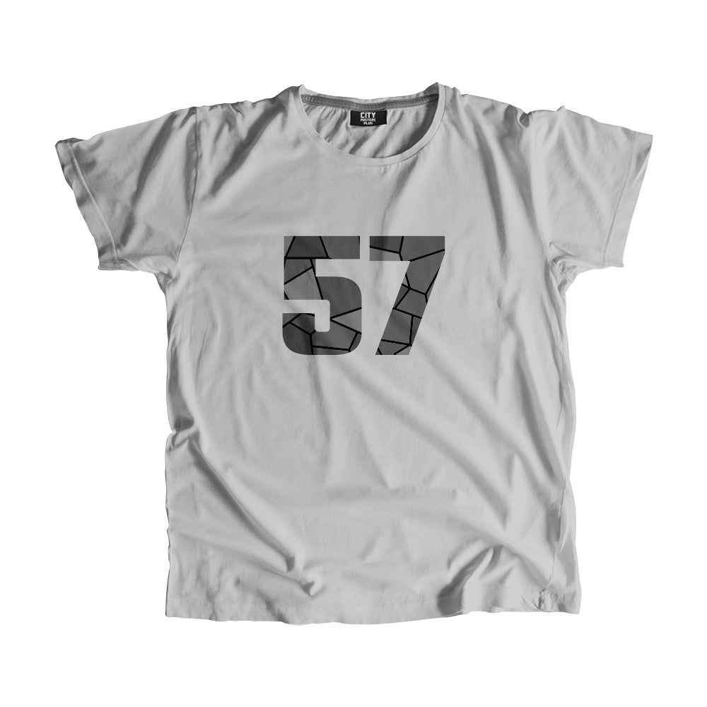 57 Number Men Unisex T-Shirt (Melange Grey)