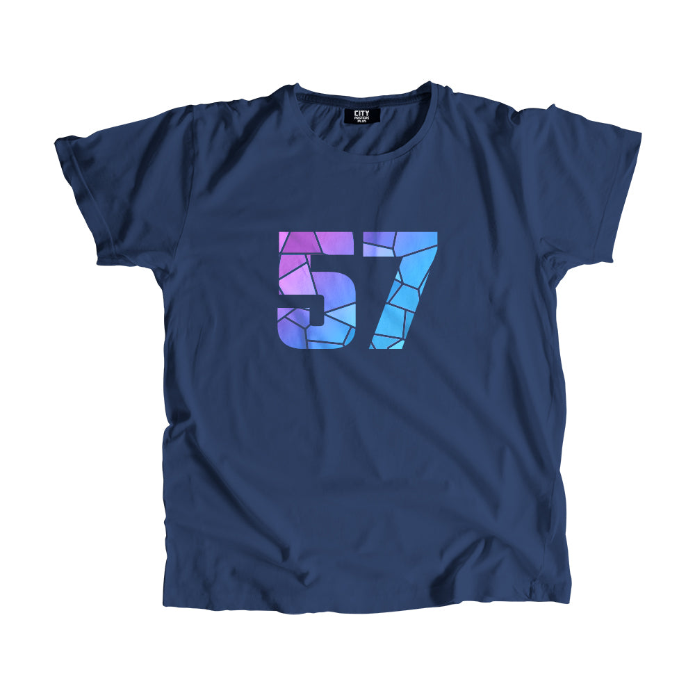 00-99 Numbers Unisex T-Shirt (Navy Blue, Large Size)