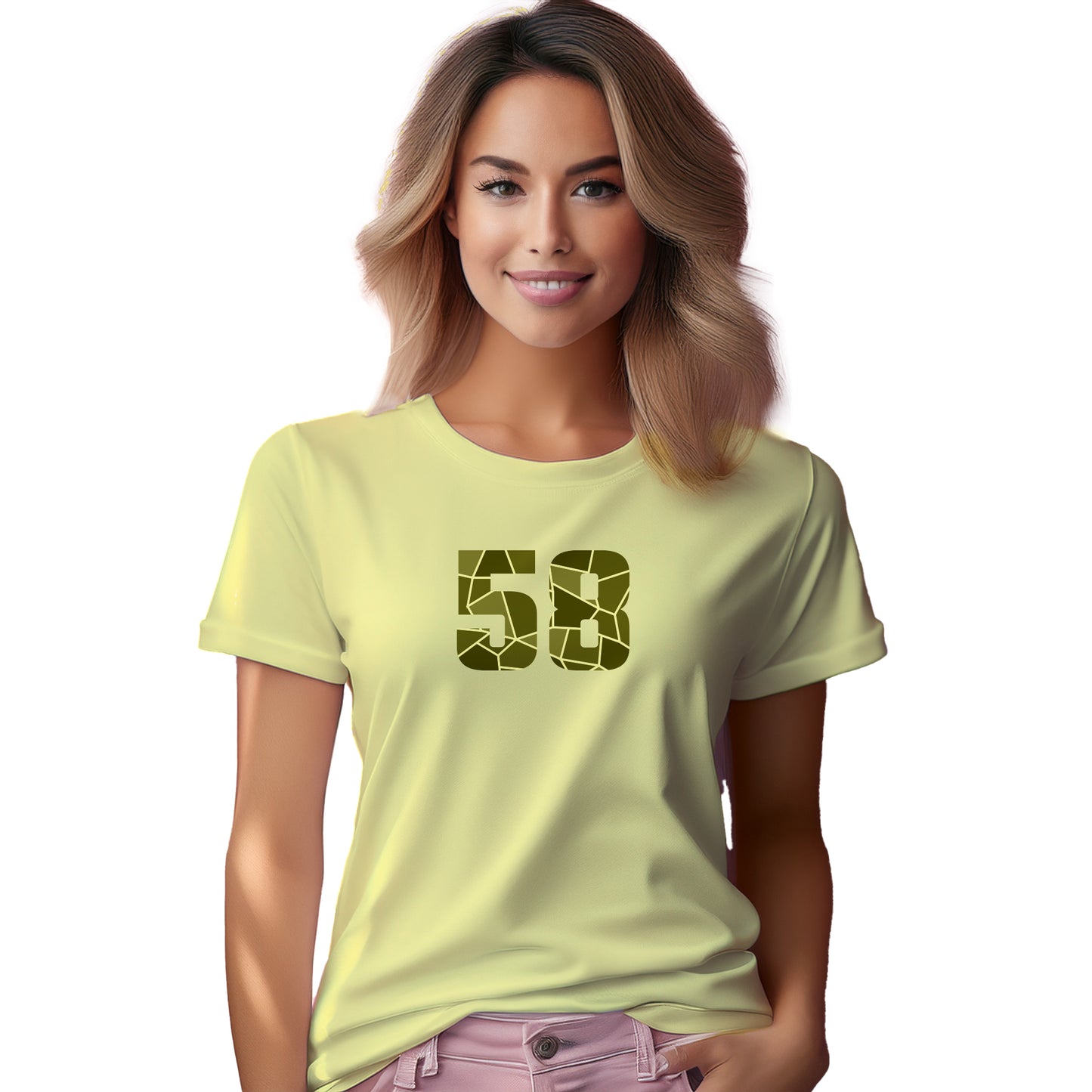 58 Number Women T-Shirt (Butter Yellow)