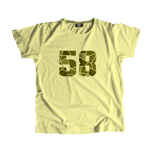58 Number Men Unisex T-Shirt (Butter Yellow)