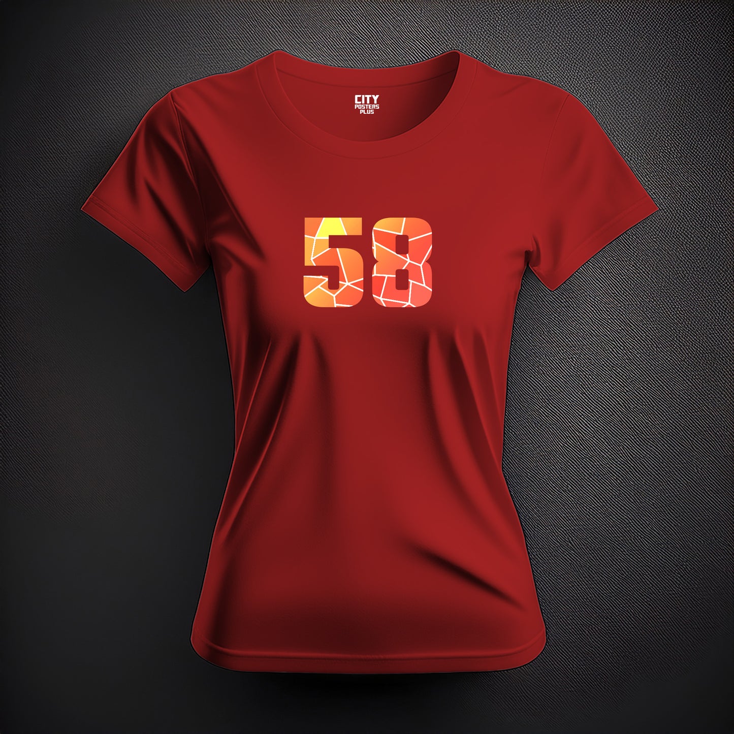 58 Number Women T-Shirt (Red)