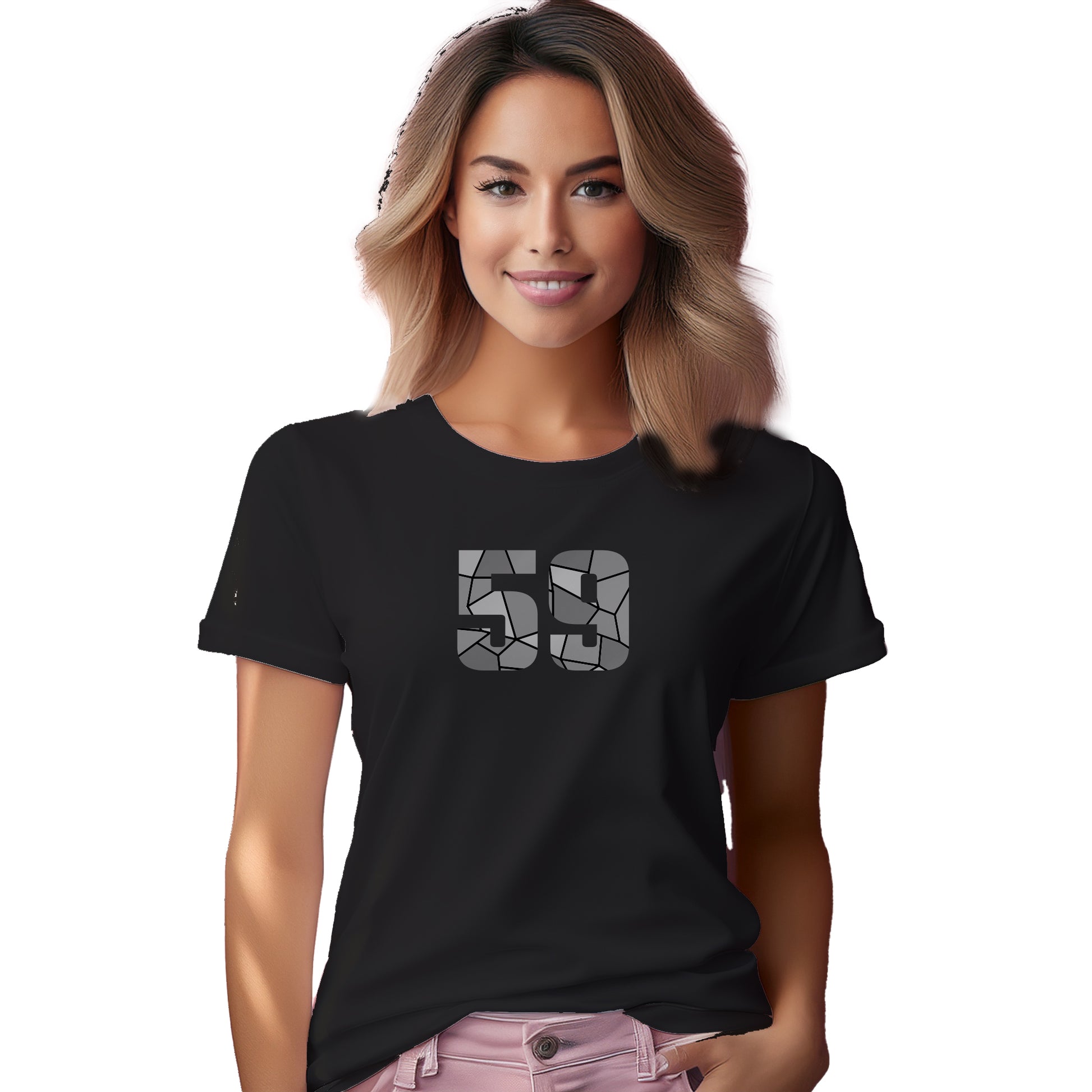 59 Number Women T-Shirt (Black)