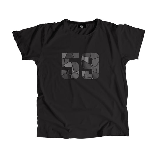 59 Number Men Unisex T-Shirt (Black)