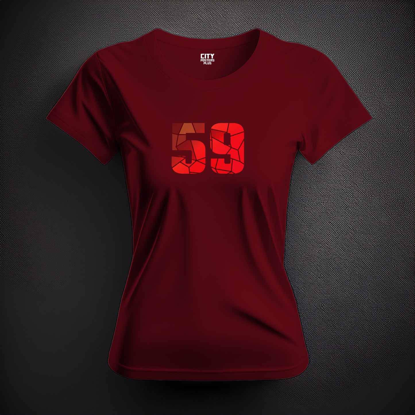 59 Number Women T-Shirt (Maroon)