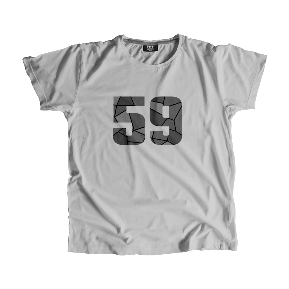59 Number Men Unisex T-Shirt (Melange Grey)