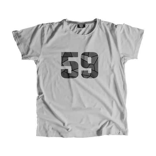 59 Number Men Unisex T-Shirt (Melange Grey)