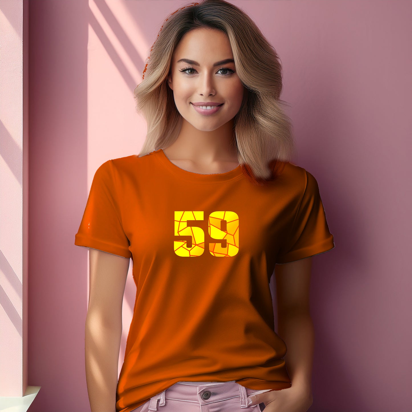 59 Number Women T-Shirt (Orange)