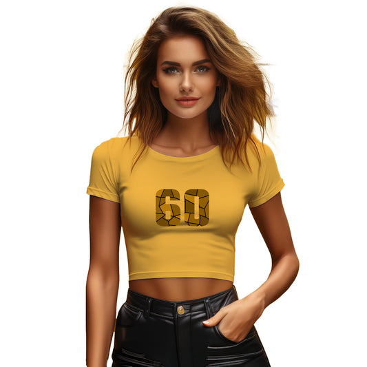 60 Number Women Crop Top (Golden Yellow)