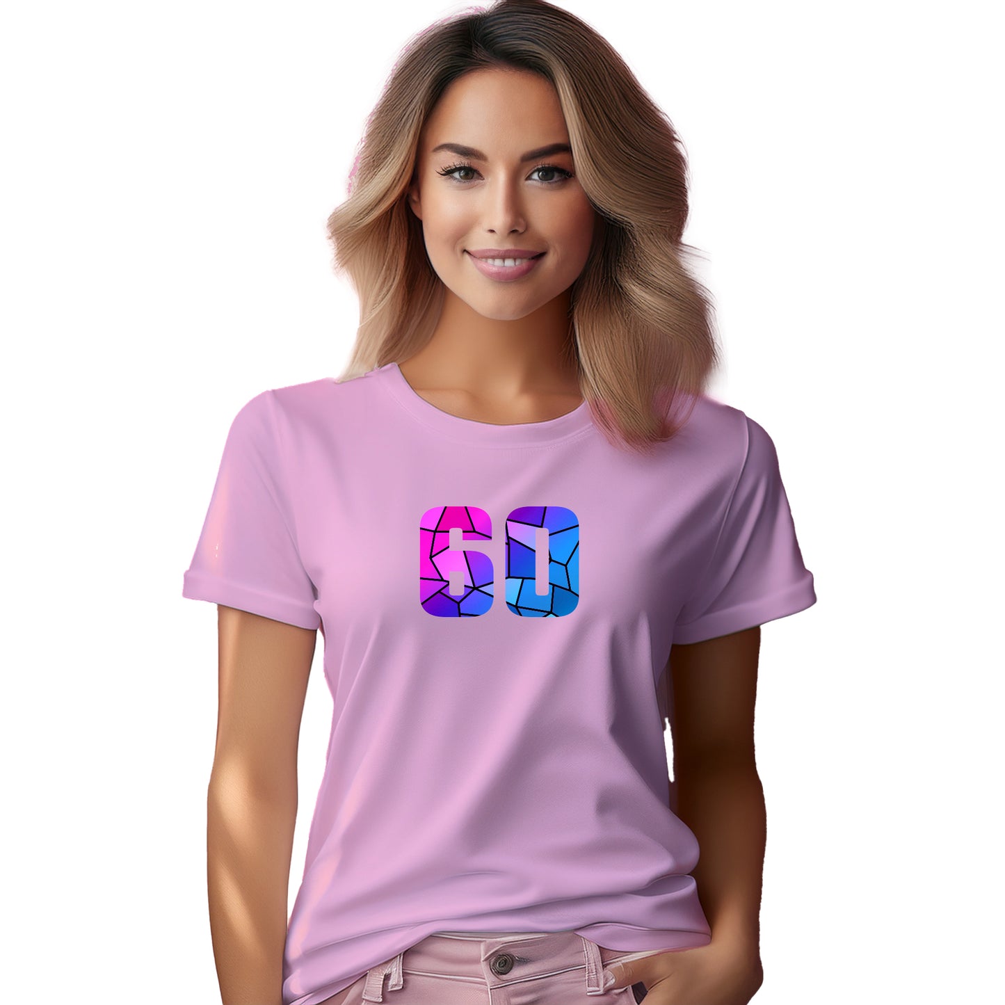 60 Number Women T-Shirt (Light Pink)