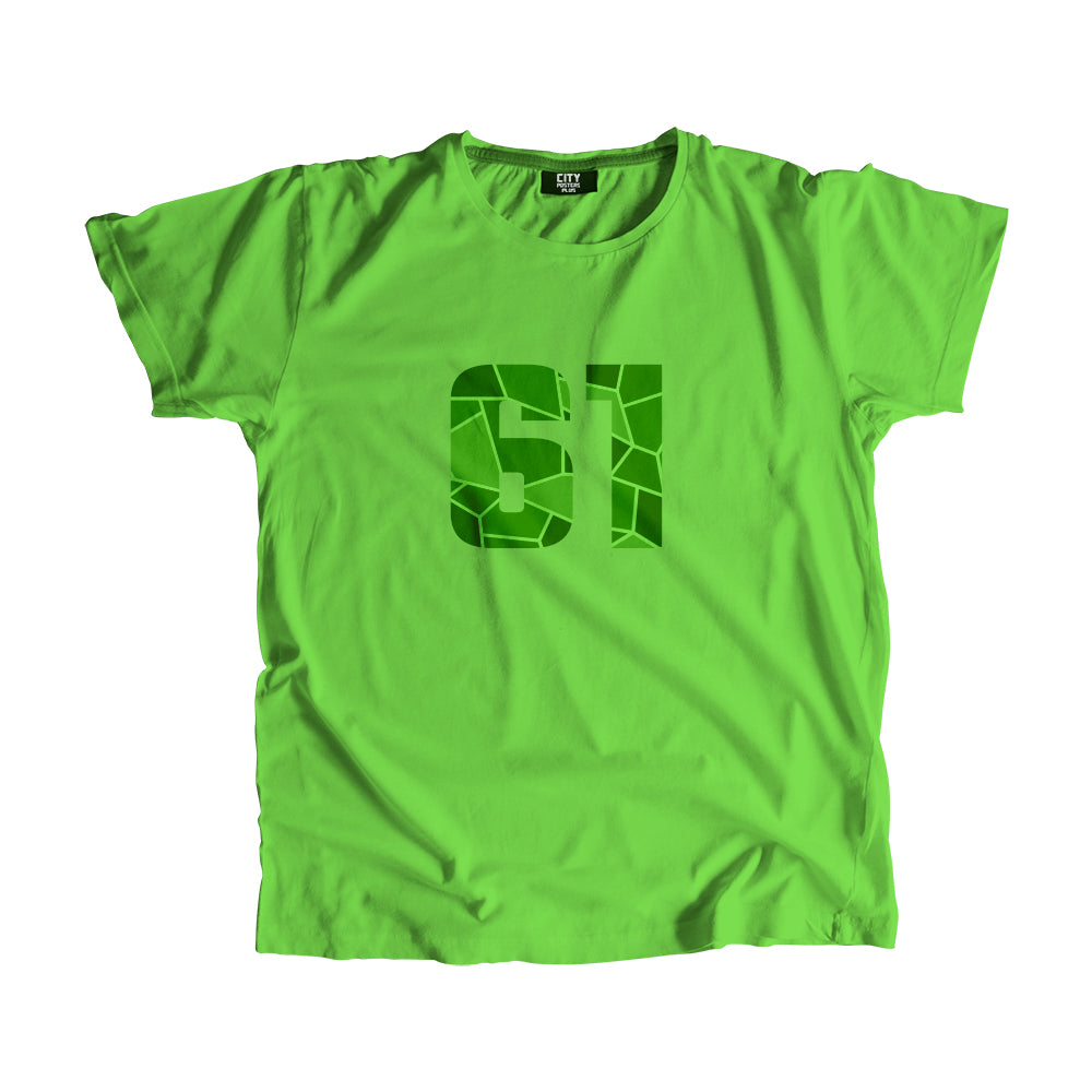 61 Number Men Unisex T-Shirt (Liril Green)