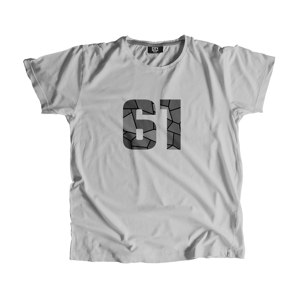 61 Number Men Unisex T-Shirt (Melange Grey)
