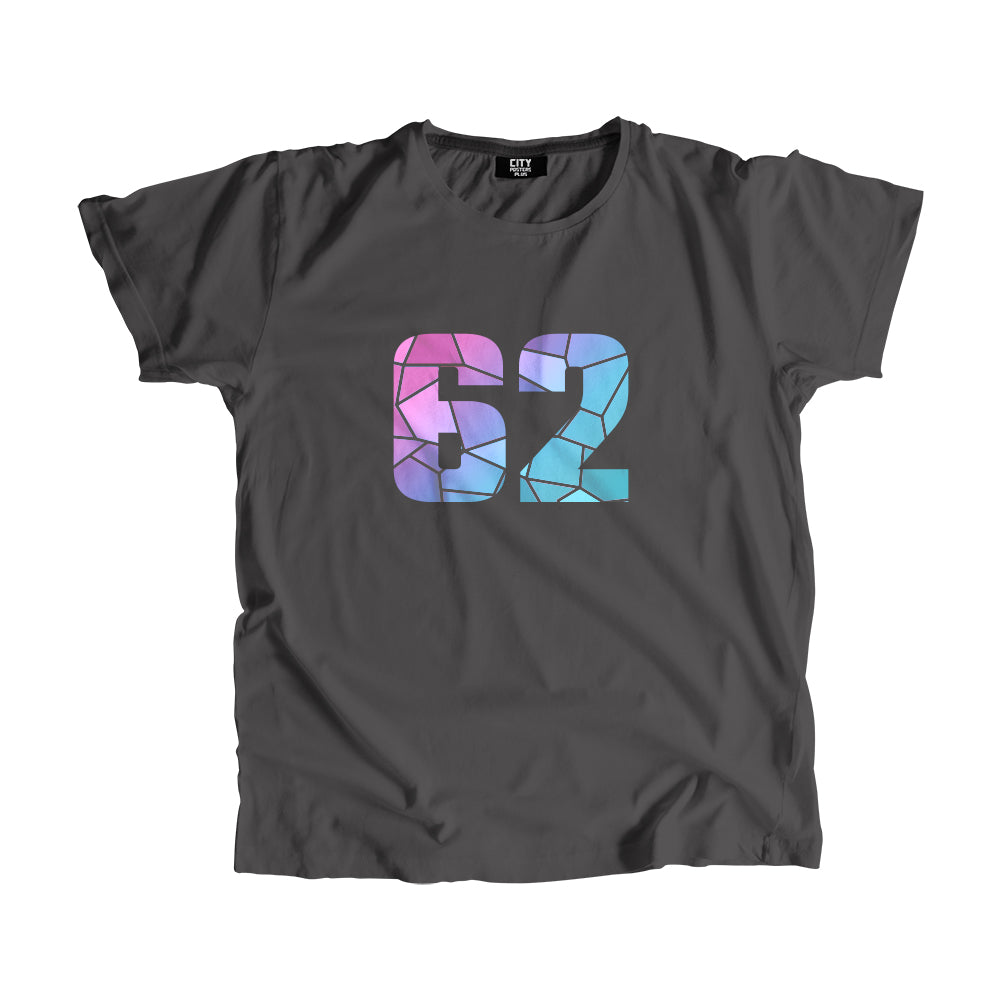 62 Number Men Unisex T-Shirt (Charcoal Grey)