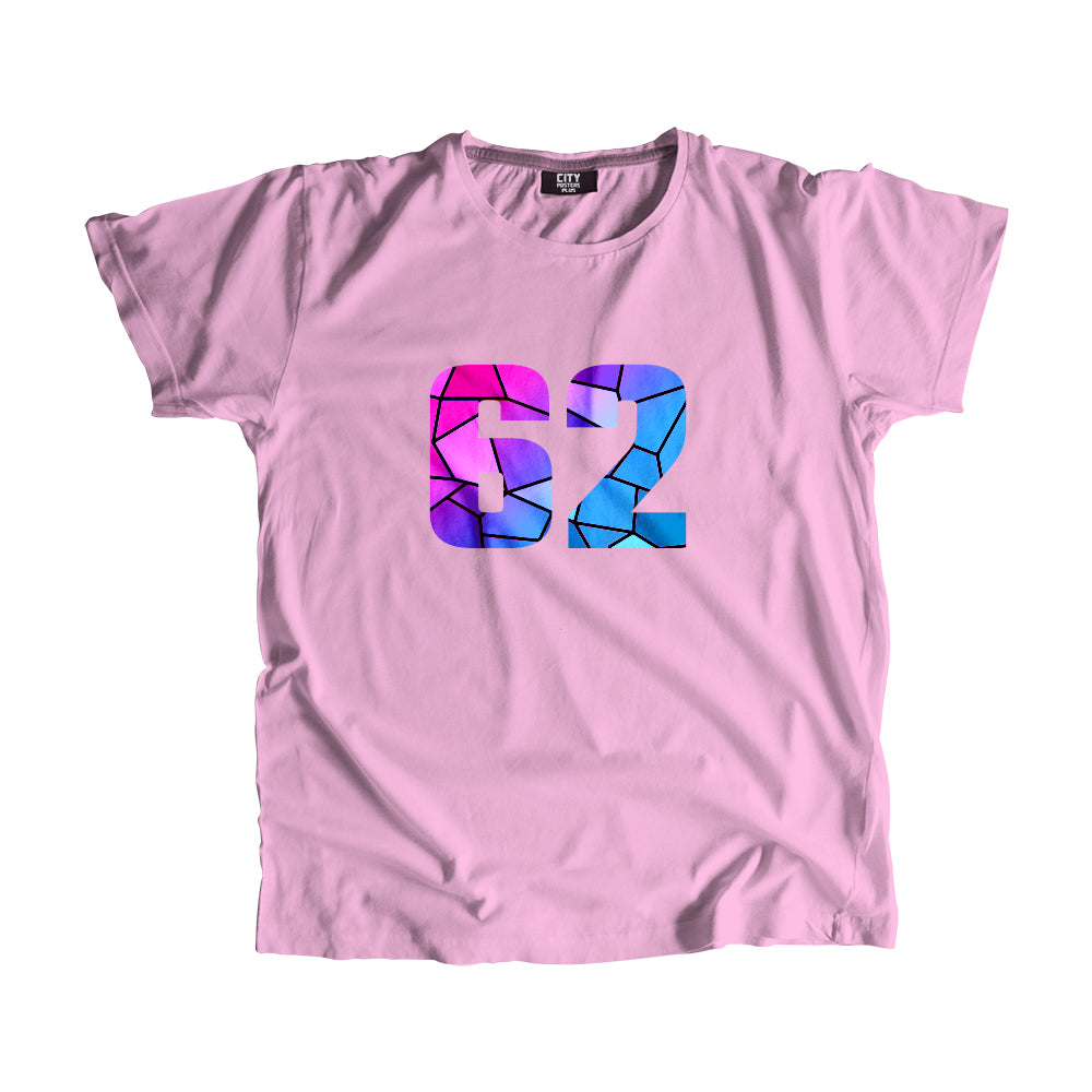 62 Number Men Unisex T-Shirt (Light Pink)