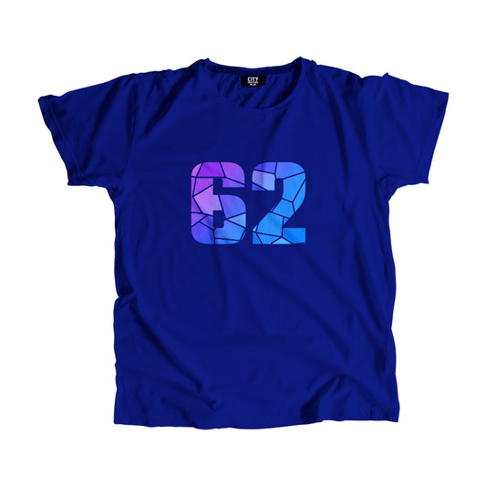 62 Number Men Unisex T-Shirt (Royal Blue)
