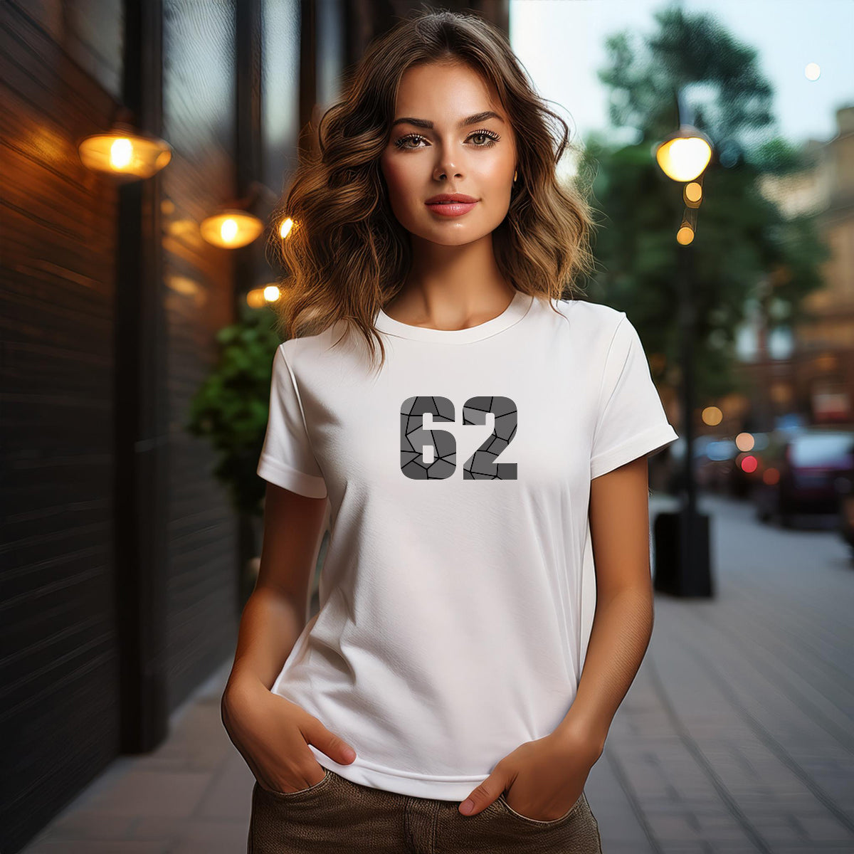 62 Number Women T-Shirt (White)