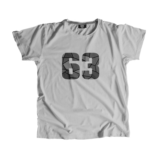 63 Number Men Unisex T-Shirt (Melange Grey)