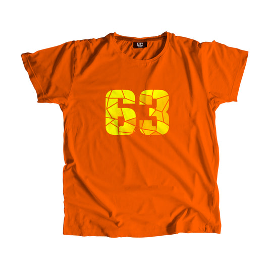 63 Number Men Unisex T-Shirt (Orange)