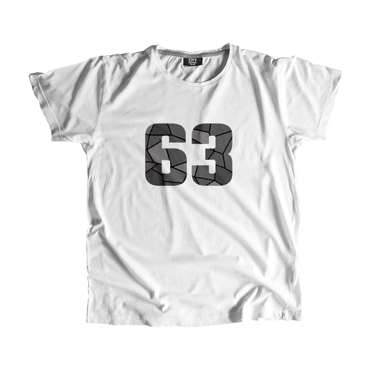 63 Number Men Unisex T-Shirt (White)