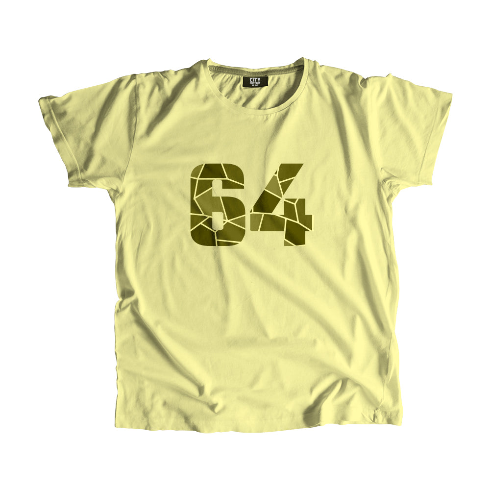 64 Number Men Unisex T-Shirt (Butter Yellow)