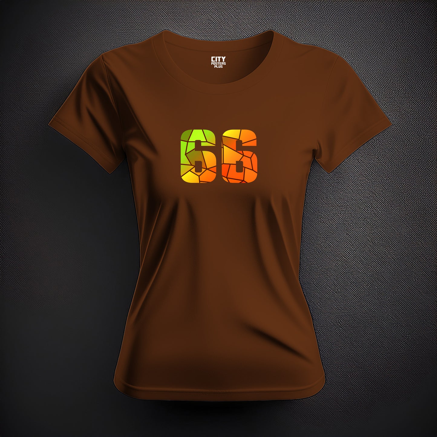 66 Number Women T-Shirt (Brown)