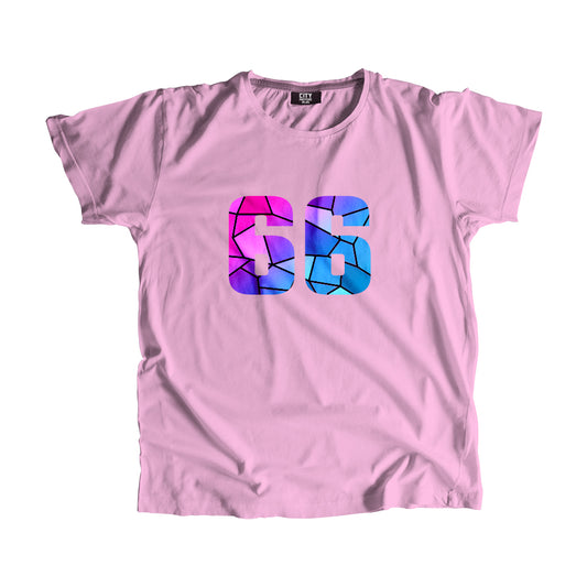 66 Number Men Unisex T-Shirt (Light Pink)