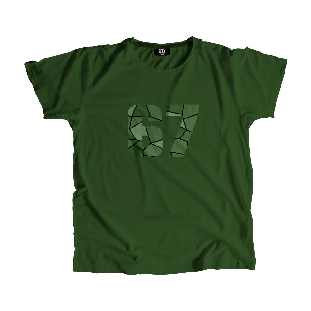 67 Number Men Unisex T-Shirt (Olive Green)