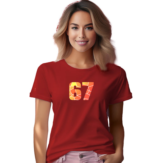 67 Number Women T-Shirt (Red)