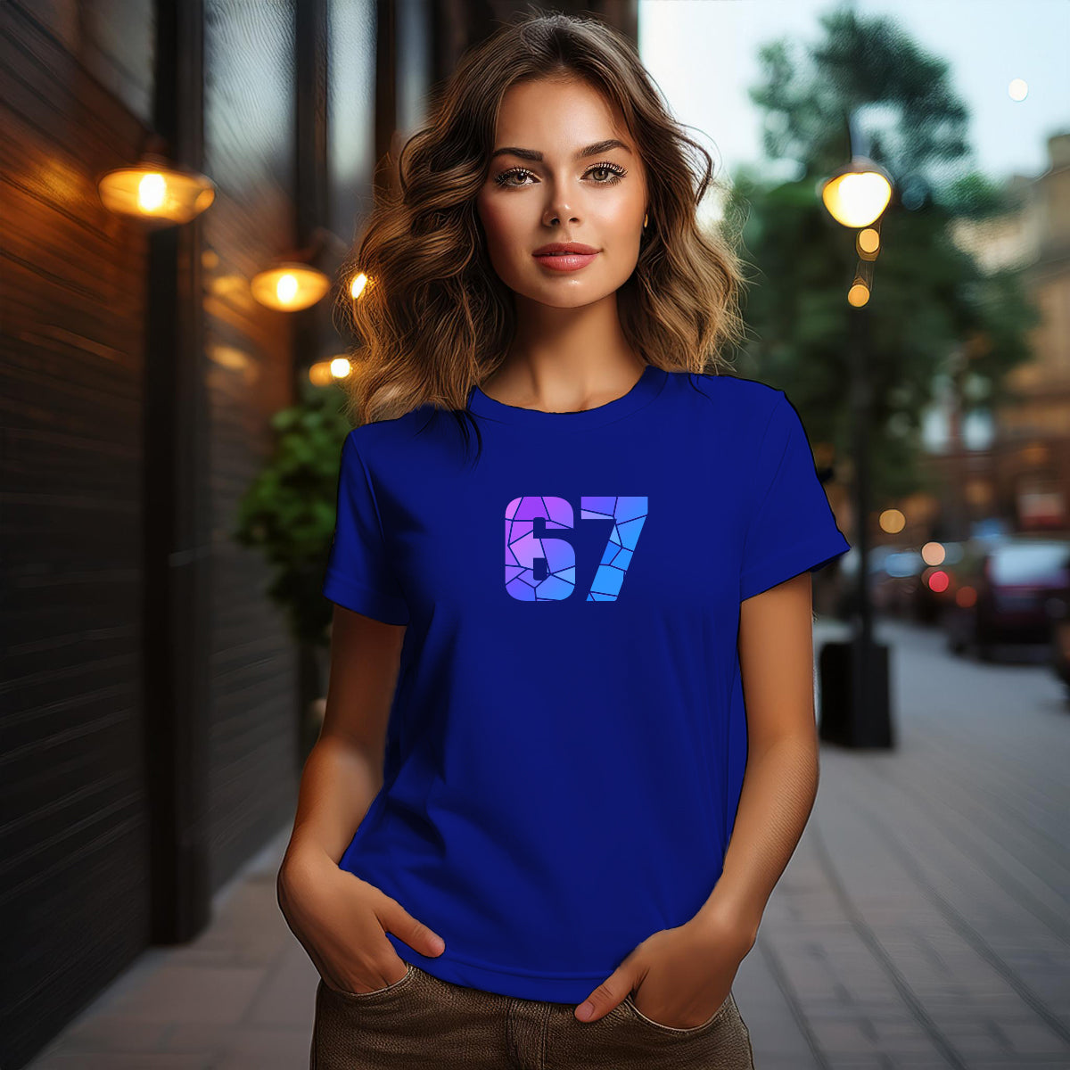 67 Number Women T-Shirt (Royal Blue)