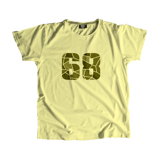 68 Number Men Unisex T-Shirt (Butter Yellow)