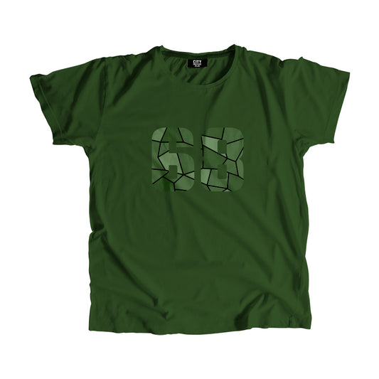 68 Number Men Unisex T-Shirt (Olive Green)