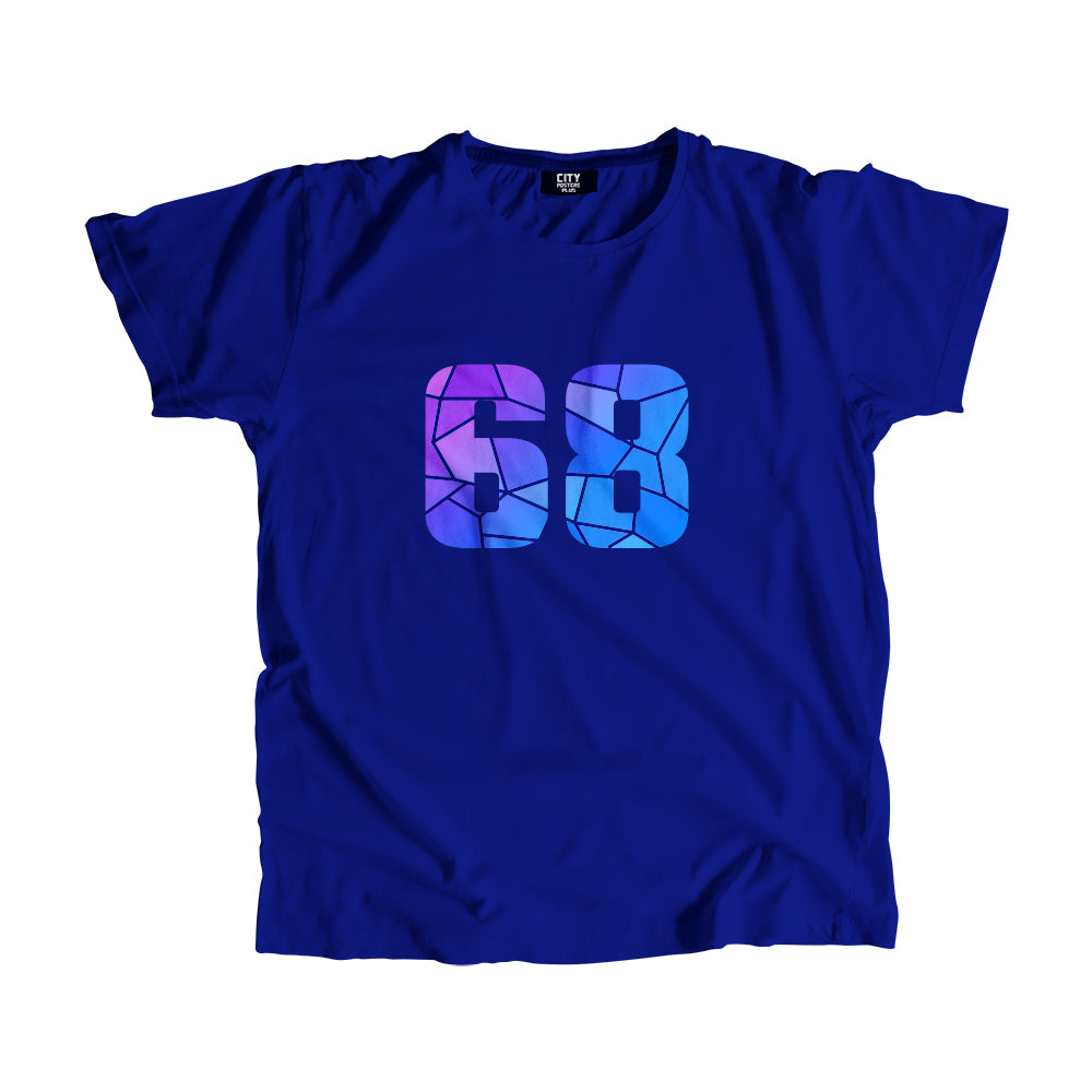 68 Number Men Unisex T-Shirt (Royal Blue)